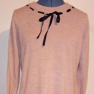 Ivanka Trump Ribbon Trim Bell Sleeve Sweater
